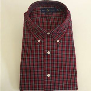 Ralph Lauren Men dress Shirt Red Multi 17 34-35